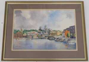 Charles Speed. Lincoln from Brayford Pool, watercolour, signed and titled verso, 36cm x 55cm.... - 2