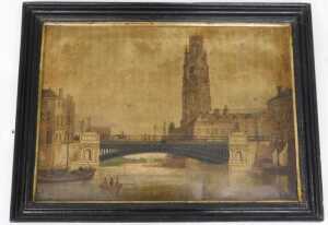 19thC. Coloured Oleograph, Boston, 39cm x 55cm. - 2