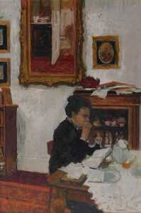 Peter Brannan (1926-1994). Portrait of a lady at breakfast, oil on board, signed, dated (19)59,...