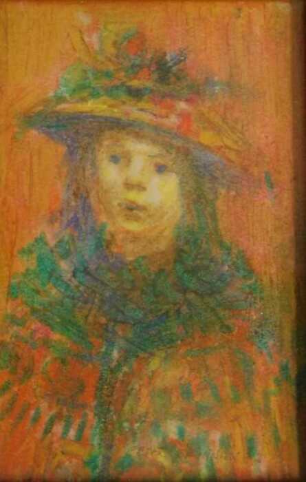 Peter Brannan (1926-1994). Young girl, watercolour, signed and dated (19)82, 10.5cm x 7cm.