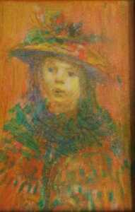 Peter Brannan (1926-1994). Young girl, watercolour, signed and dated (19)82, 10.5cm x 7cm.