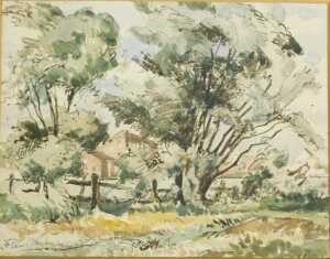 Edward Eaton Brannan (1886-1957). Street scene, watercolour, signed, 30cm x 41cm and six other... - 5