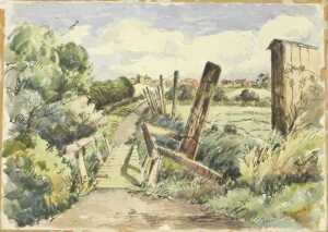 Edward Eaton Brannan (1886-1957). Street scene, watercolour, signed, 30cm x 41cm and six other... - 6