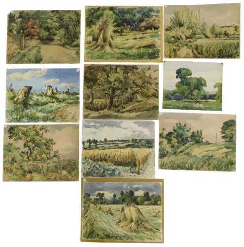 Edward Eaton Brannan (1886-1957). Studio works, watercolours, 32cm x 41cm. (10)