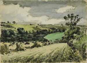 Edward Eaton Brannan (1886-1957). Studio works, watercolours, 46cm x 56cm, contents of folder. (10) - 3