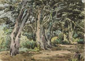Edward Eaton Brannan (1886-1957). Studio works, watercolours, 46cm x 56cm, contents of folder. (10) - 8