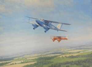 Charles Coote (20thC). Now there are two D. H. Dragonflies, oil on canvas, signed and titled...