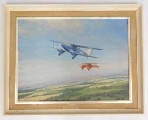 Charles Coote (20thC). Now there are two D. H. Dragonflies, oil on canvas, signed and titled... - 2
