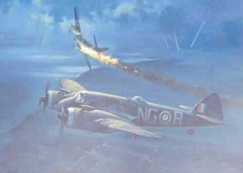 James Petrie (20thC). Cats Eyes (Beaufighter 1.604 SQDN), oil on board, signed and titled verso,...