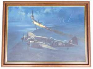 James Petrie (20thC). Cats Eyes (Beaufighter 1.604 SQDN), oil on board, signed and titled verso,... - 2