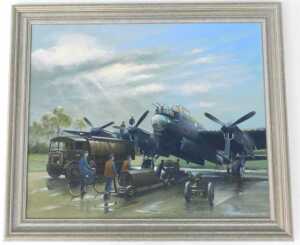 Ronald Homes (20thC). Cold Front Clearing 18.00 HRS - Lancaster I, oil on canvas, signed and... - 2
