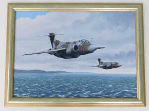 Stephen Chard (20thC). Low Riders 12 SQN MS Buccaneer S2B's, oil on canvas, signed and titled... - 2