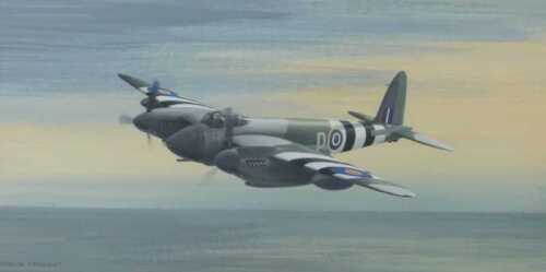 Patricia Forrest (20thC). On Patrol over the North Sea/ Mosquito XVIII, watercolour, signed and...