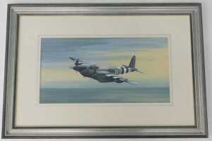 Patricia Forrest (20thC). On Patrol over the North Sea/ Mosquito XVIII, watercolour, signed and... - 2
