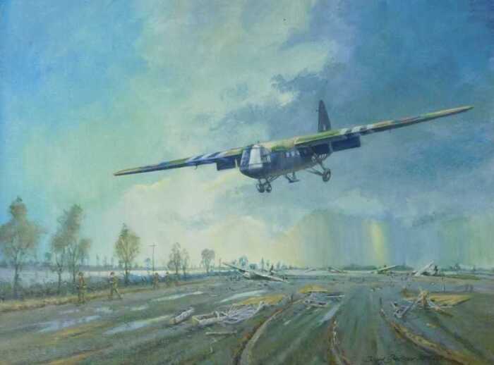 Terry George (20thC). A Normandy Landing 1944 - Airspeed Horsa, oil on canvas, signed, dated...