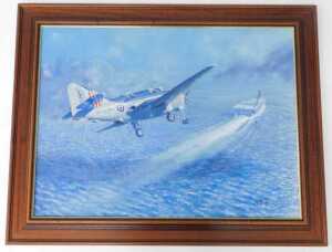 Mark S Hall (20thC). Home to Roost - Fairey Gannet AS MkI, oil on canvas, signed, dated (20)04,... - 2