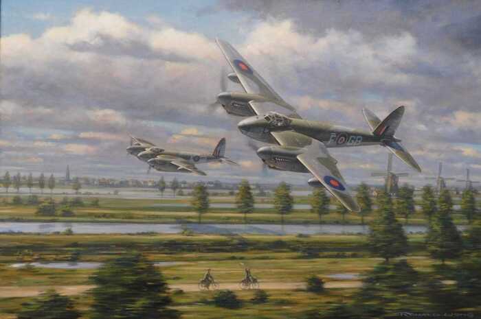 Ronald Wong (b.1940). Prelude to Peace (Mosquito to Pathfinders/Manna), oil on canvas, signed...
