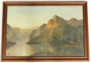Joel Owen (1895-1950). Mountain landscape, oil on canvas, signed and dated 1925, 50cm x 75cm. - 2