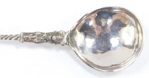 A late 17thC Dutch silver figural spoon, the terminal cast with a figure of Charity with her wards, possibly Friesland, bears marks, 19cm high, 1.58oz. - 6