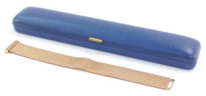 A 9ct gold brick link bracelet, plain over clasp, 44.6g. - 4