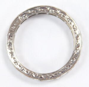 A diamond full eternity ring, set in white metal, stamped 18ct, approx 2.25cts, size P, 5.3g. - 6