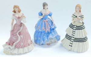 Seven Wedgwood porcelain figures, limited edition, for Spink., comprising The Coronation Ball., Christmas At Windsor., The Imperial Banquet., The Great Exhibition., The Royal Wedding., and The Golden Jubilee., together with a figure Enchanted Evening The - 2