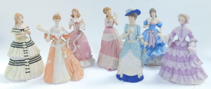 Seven Wedgwood porcelain figures, limited edition, for Spink., comprising The Coronation Ball., Christmas At Windsor., The Imperial Banquet., The Great Exhibition., The Royal Wedding., and The Golden Jubilee., together with a figure Enchanted Evening The - 5