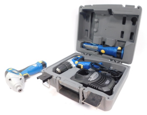 A Draper 10.8 volt cordless rotary drill, 10.8 volt lithium-ion battery pack and charger, cased, and a 10.8 volt cordless impact driver. (2) - 3