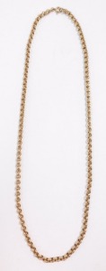 A 9ct gold belcher link neck chain, on a boltering clasp, 20.0g. - 3
