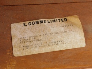 An E Gomme Ltd 1970's teak low corner unit, in three sections, with sliding doors, on a plinth, each 49cm high. - 4