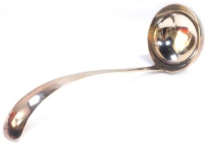 A Dutch silver soup ladle, monogram engraved, assay mark for The Hague, 7.43oz.
