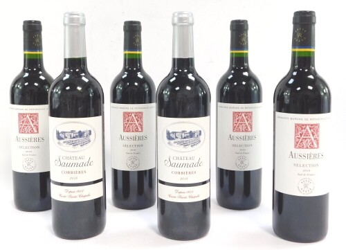 Four bottles of Domaine Barons de Rothchild (Lafite) Aussieres Selection 2018, together with two bottles of Chateau Saumade Corbieres 2018. (6)