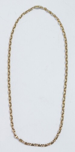 A cable link neck chain, yellow metal stamped 375, on a claw clasp, 15.0g.
