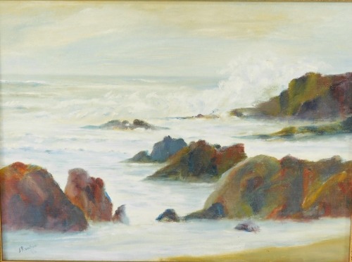 John Thornton (British, 20thC). Seascape, oil on canvas, signed, dated '86, 29cm high, 39cm wide.
