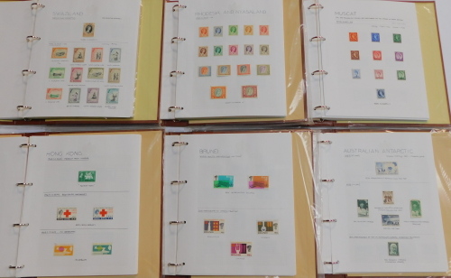 Philately. EII British Commonwealth stamps, mint, including overprints. (6 albums)