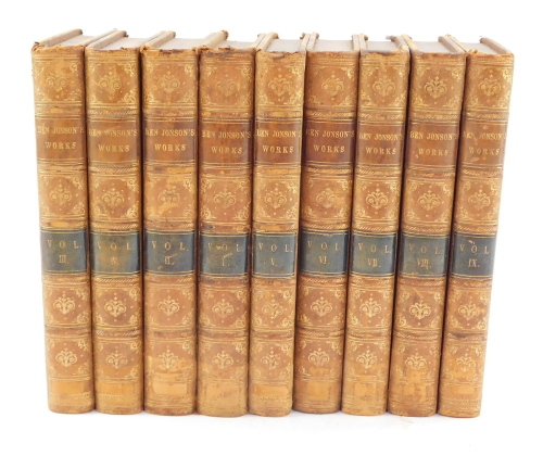 The Works of Ben Jonson, with notes, critical and explanatory, and a Biographical Memoir by W Gifford Esq., 9 vols, gilt tooled half calf, printed for G & W Nicol and others, London 1816.