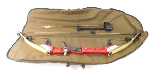 A Jennings Arrowstar MkII bow, in canvas case.Auctioneer Announce: Standard bow as per image, not crossbow as per earlier catalogue description.