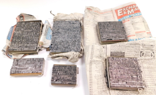 Printer's typesetting letters and numbers, various type faces. (a quantity)