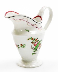 An early 19thC Newhall porcelain cream jug, pattern number 208, with rose band decoration, circa 1796-1805, 11.5cm high.