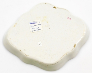 A late 18thC/early 19thC porcelain teapot stand, in the Newhall style with sprigs of flowers, pattern number 145, circa 1795-1800, 18.5cm x 15.5cm. - 2