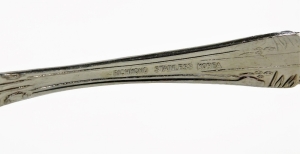 A Richmond stainless steel six piece canteen of cutlery, in mahogany and leather case. - 3