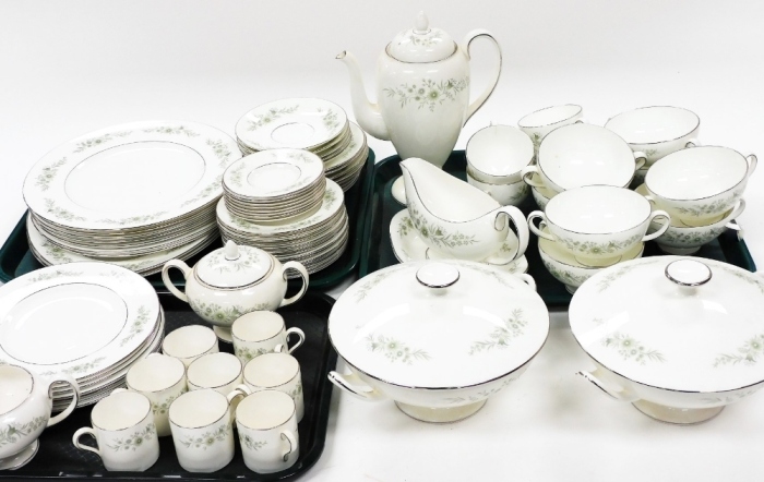 A Wedgwood Westbury pattern part coffee and dinner service, to include a lidded tureen, coffee cans and sauces, two handled soup bowls, coffee pot, etc.
