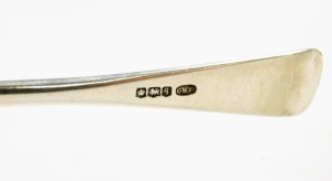 A set of four George V silver Old English pattern forks, makers marks for CW Fletcher and Son Ltd, Sheffield 1933, 9&frac12;oz. - 2