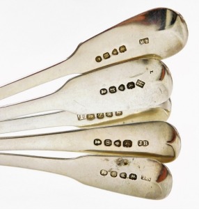 A collection of silver flatware, to include three old English pattern dessert forks with engraved initials, London 1907, various fiddle pattern dessert spoons, etc., 10&frac14;oz. - 2