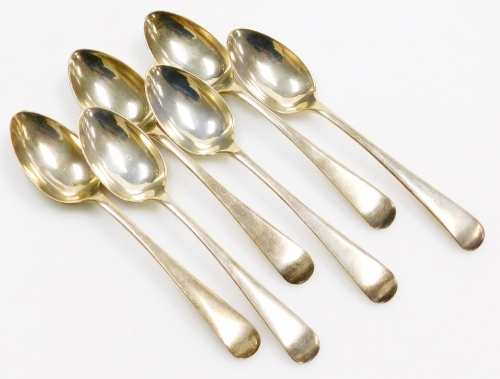A set of six George V silver old English pattern teaspoons, Sheffield 1932, 3&frac34;oz.