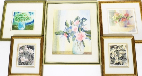 A collection of floral still life pictures and prints, to include after L Valerie, Christmas spray: chrysanthemums, signed limited edition print number 78/100, 17.5cm x 20cm, after Anne Williams, Christmas Roses, signed limited edition print 90/850, 21cm 