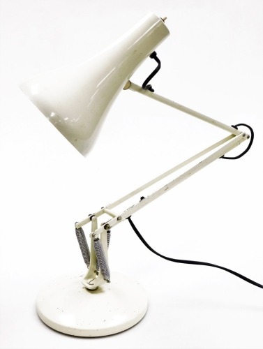 A Herbert Terry cream painted Anglepoise lamp.