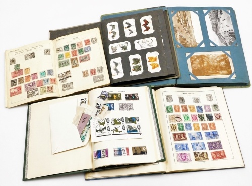 A collection of early 20thC and later cigarette cards, stamps, postcards, etc., to include various world and GB stamps, Nigeria, New Zealand, India, Canada, Players cigarette cards, humorous postcards, etc. (a quantity)
