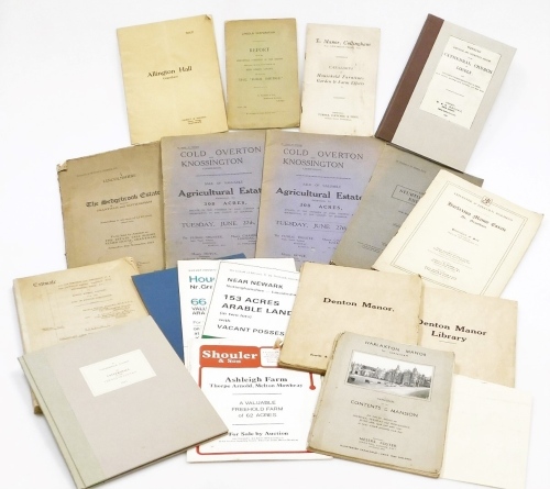 Various vintage local ephemera, booklets, etc., Lincoln Corporation report on the high bridge by Watkins, The Manor Collingham catalogue of household furniture, the saleroom catalogues for Allington Hall Grantham, Harlaxton Manor, Accounts Regarding The C