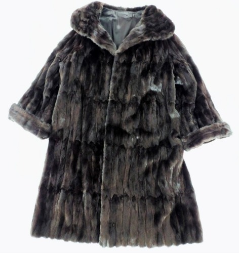 A mink full length coat, size unknown.
